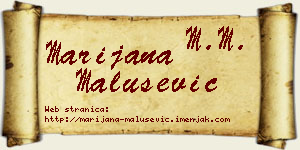 Marijana Malušević vizit kartica